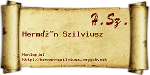 Hermán Szilviusz névjegykártya